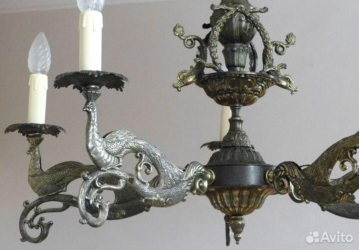 Хрустальная люстра с рыбками. Италия D.58