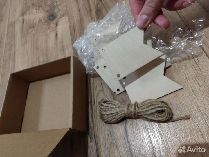 Гирлянда флажки деревянная