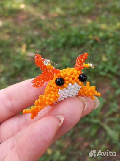 Амигуруми из бисера - Лягушка с крылышками