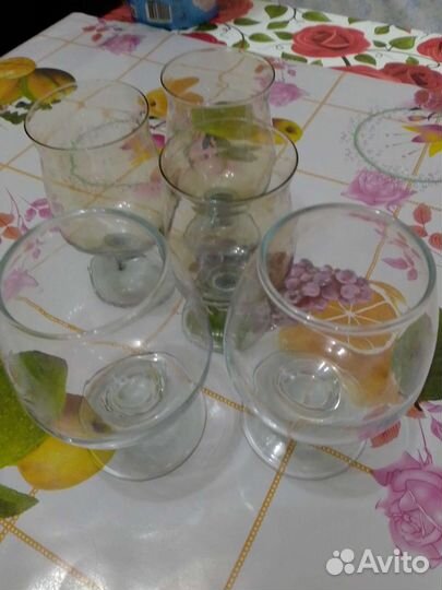 Фужеры цветное стекло ссср,бокалы