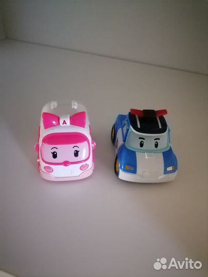 Машинки трасформер poli robocar эмбер и поли