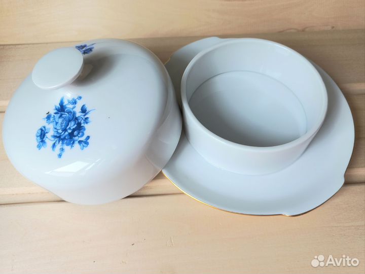 Винтажная масленка, фарфор, ГДР, 1960-е годы