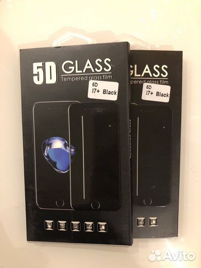 Защитное стекло iPhone 7/8 plus black