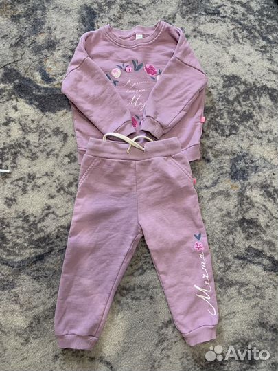 Теплый флисовый костюм для девочки