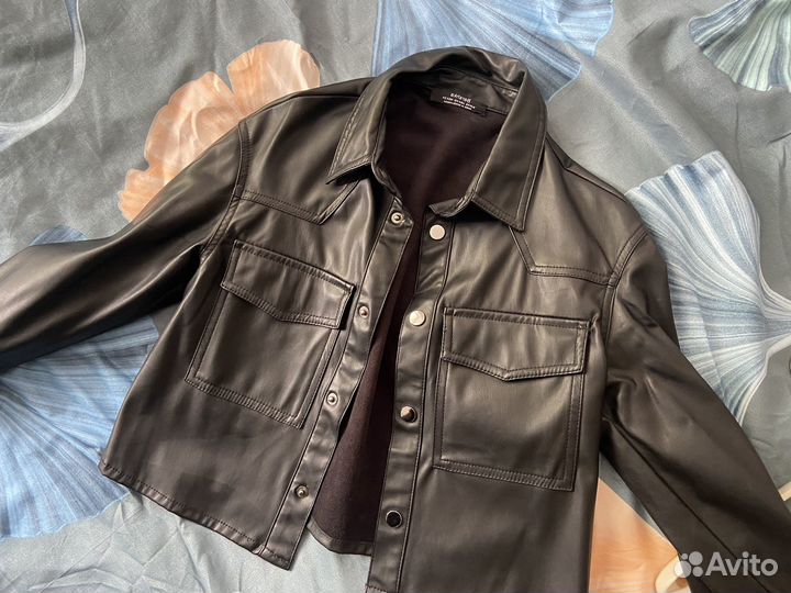 Кожаная рубашка женская