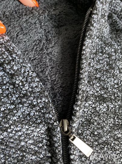 Вязаный утеплённый мужской кардиган