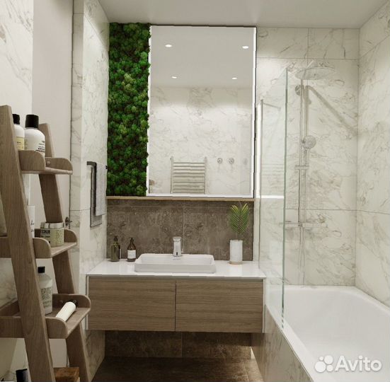 Стена из стабилизированного мха