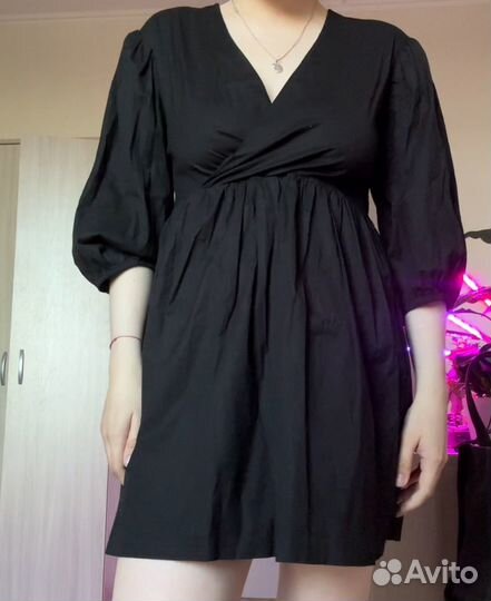 Платье мини хлопковое