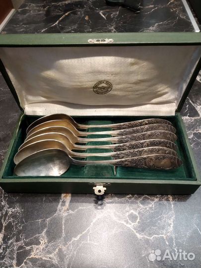 Мельхиоровые столовые ложки. ссср. Набор из 6 шт