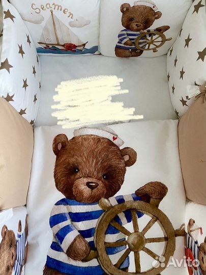 Бортики в кроватку + одеяло