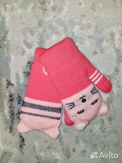 Варежки зимние детские 2 года
