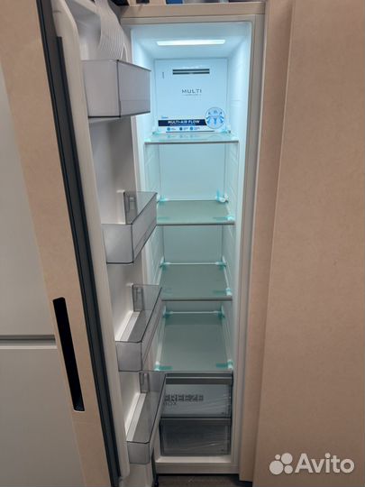 Холодильник Side-By-Side мраморный новый