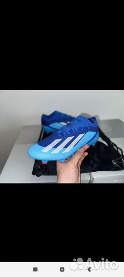 Бутсы Adidas X crazyfast в голубой расцветке