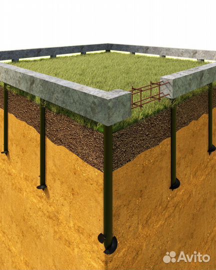 Винтовой фундамент под террасу