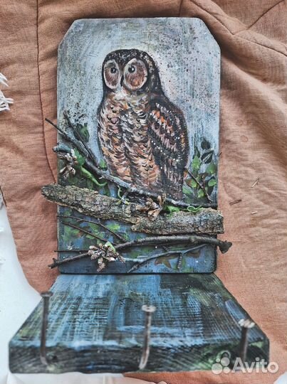 Ключница Сова Ручная авторская работа