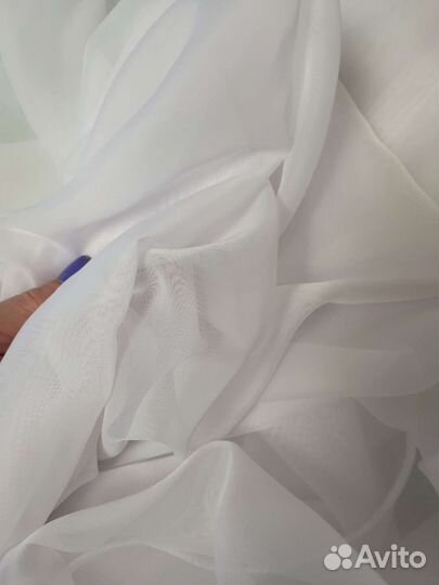 Тюль вуаль белая на ленте