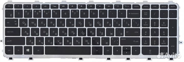 Клавиатура HP Envy 15T-J с серебристой рамкой, с п