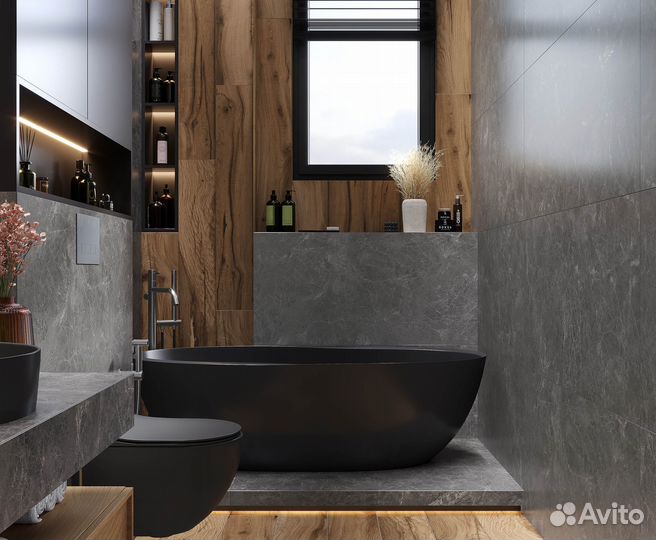 Runa nero керамогранит матовый 60х120 laparet