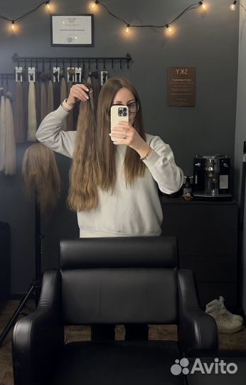 Волосы для наращивания 60 см русые