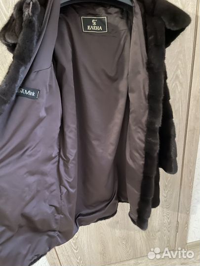 Шуба норковая с капюшоном