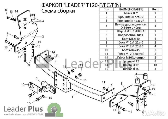 Фаркоп toyota highlander (XU50) 2013- нерж. пласт