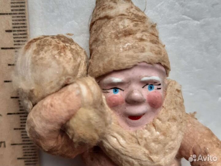 Ватные елочные игрушки - Гном с мешком