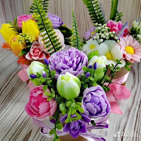 Букетики из мыла