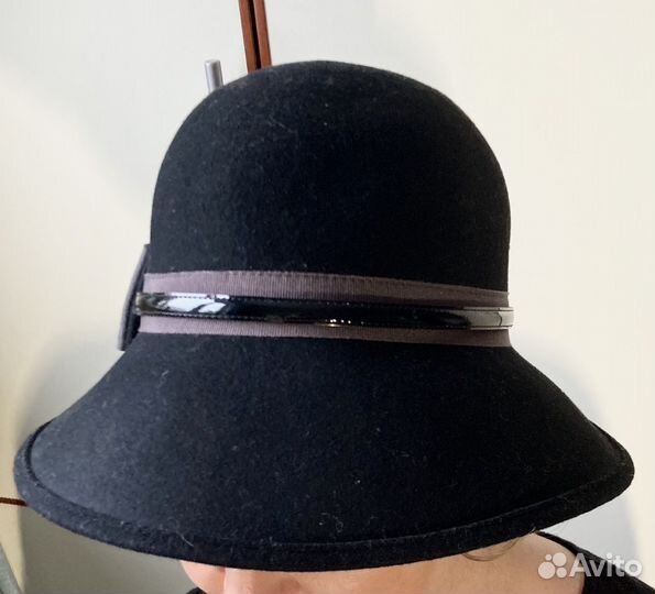Шляпка женская (Италия) 100 шерсть чёрная