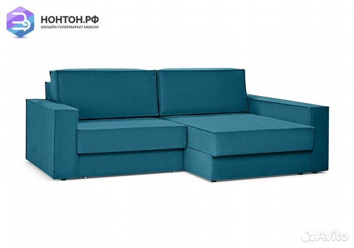 Диван угловой еврокнижка двухместный Тревис бирюзо