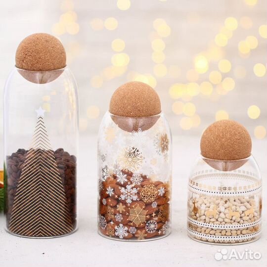 2 шт. Новый год. Банка для хранения 'Время чудес'