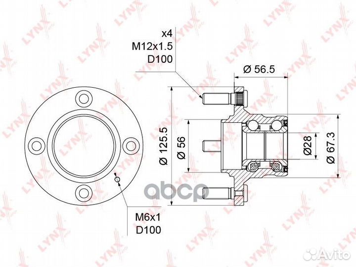 Ступица задн. в сборе без ABS mitsubishi Carisma