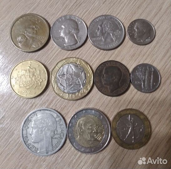 Монеты США, Италии, Франции и др