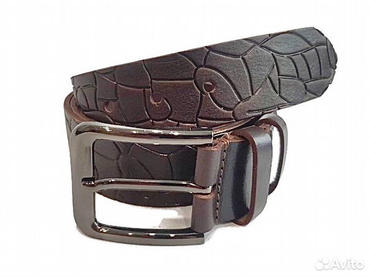 Ремень кожаный «Bear» 1245 с тиснением
