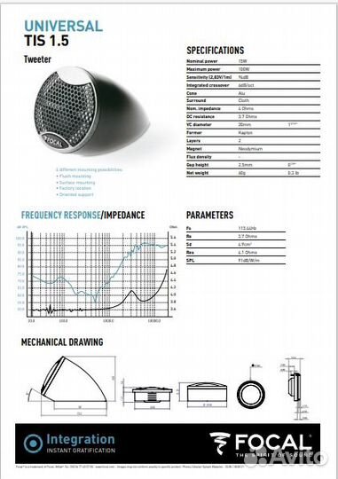 Высокочастотная акустика Focal Integration TIS 1.5