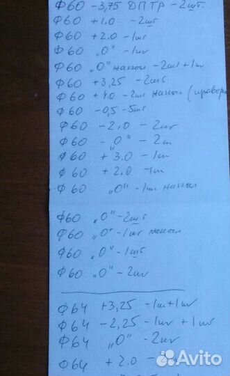 Линзы очковые СССР