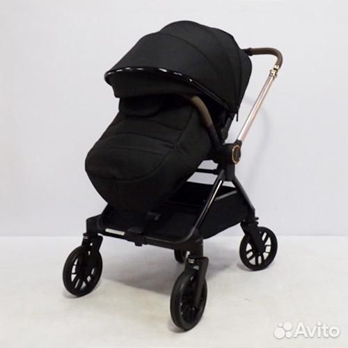 Детская коляска Luxmom B1 (2в1), цвет черный. AV-20250310