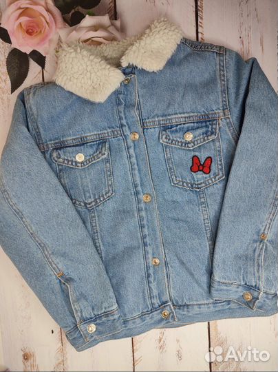 Джинсовая куртка утепленная для девочки 116