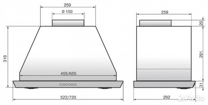 Встраиваемая вытяжка Elikor 52Н-1000-Э4Д (нержавейка)