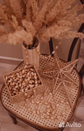 Бусы на ёлку деревянные (бук)