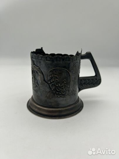 Подстаканник «Богатырь» латунь, серебрение