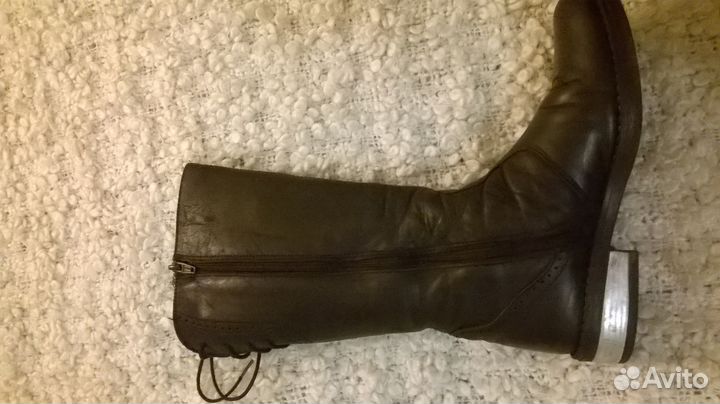 Сапоги демисезонные кожа