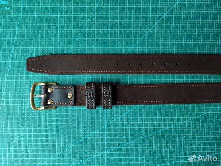 Широкий ремень из буйвола 44 мм