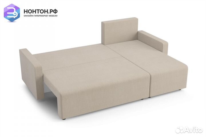 Диван угловой еврокнижка Мидгард бежевый