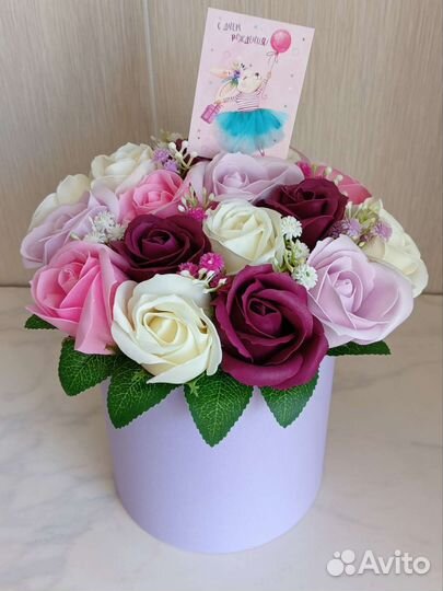 Букет с мыльными розами
