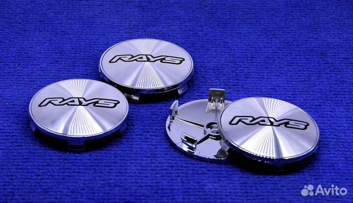 Комплект колпачков литого диска Rays Wheels хром