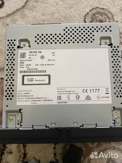 Оригинальная штатная магнитола volkswagen