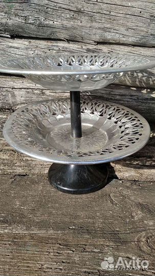 Вазы 2 шт, для фруктов, алюминий,ссср