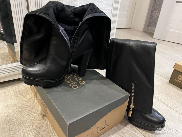 Сапоги женские зимние, размер 35, натуральная кожа