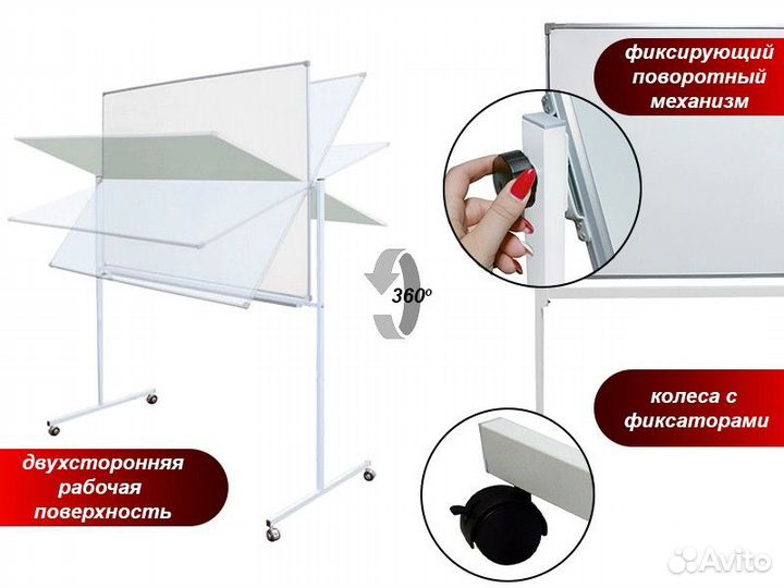 Доска поворотная маркерная магнитная 120х100 см. B