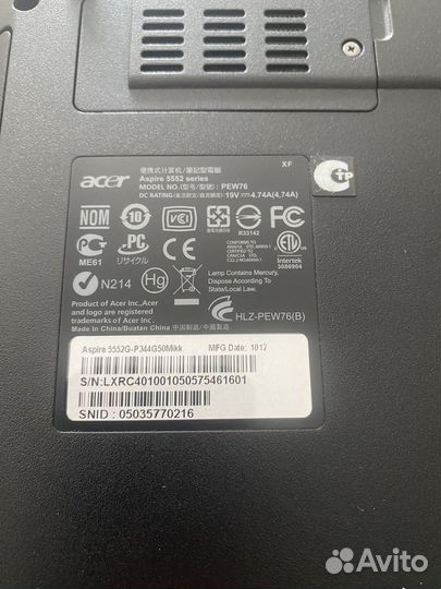 Ноутбук Acer aspire